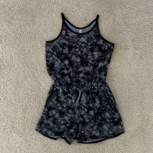 Tie Dye Grey and Black Athleta Girl Romper